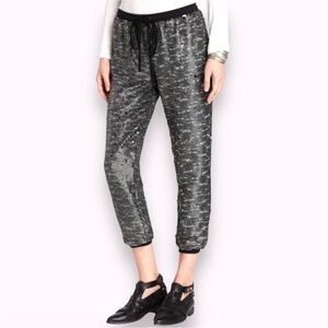 Free People Morelia Sequin Ankle Cropped Drawstring Joggers